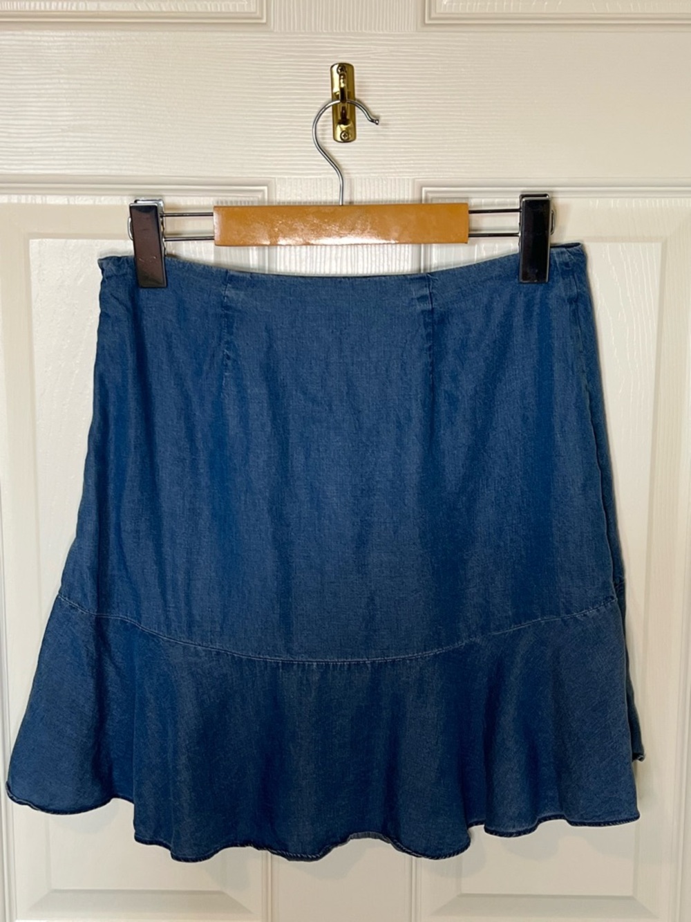 Ruffled Dark Blue Mini Skirt - Picture 2 of 2
